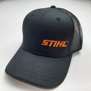STIHL Chainsaw Embroidered Cap Hat Mesh Snapback Black